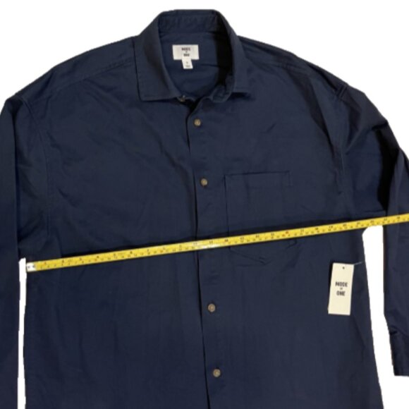 Mode of One Mens Relaxed Fit Button Down Twill Shirt Caspian Waters Color Size S - Picture 11 of 11